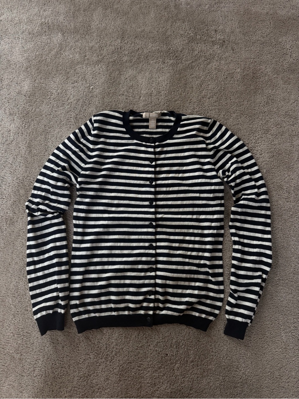 Banana Republic Black and White Striped Cardigan